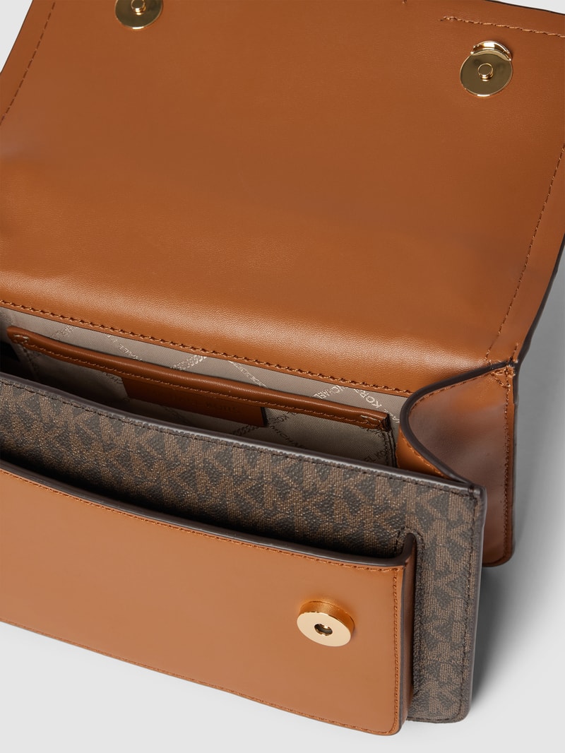 Handtasche mit Allover-Muster in dunkelbraun