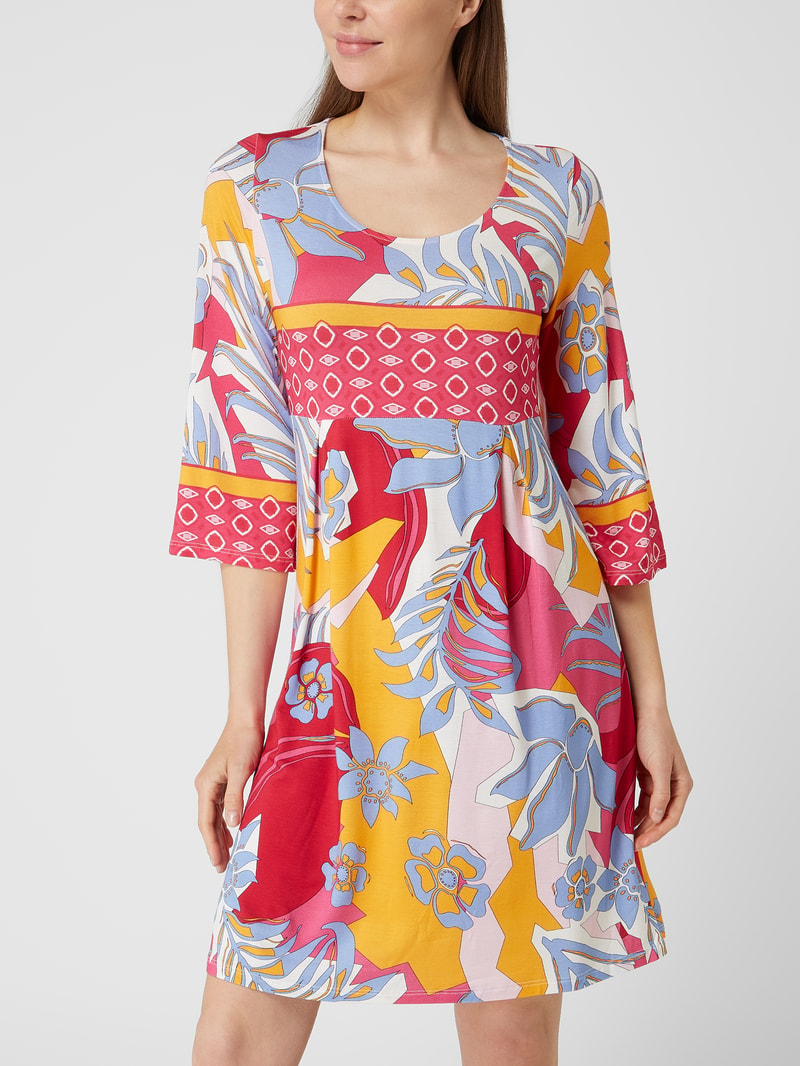 Kleid mit floralem Muster Modell 'Abito' in weiß