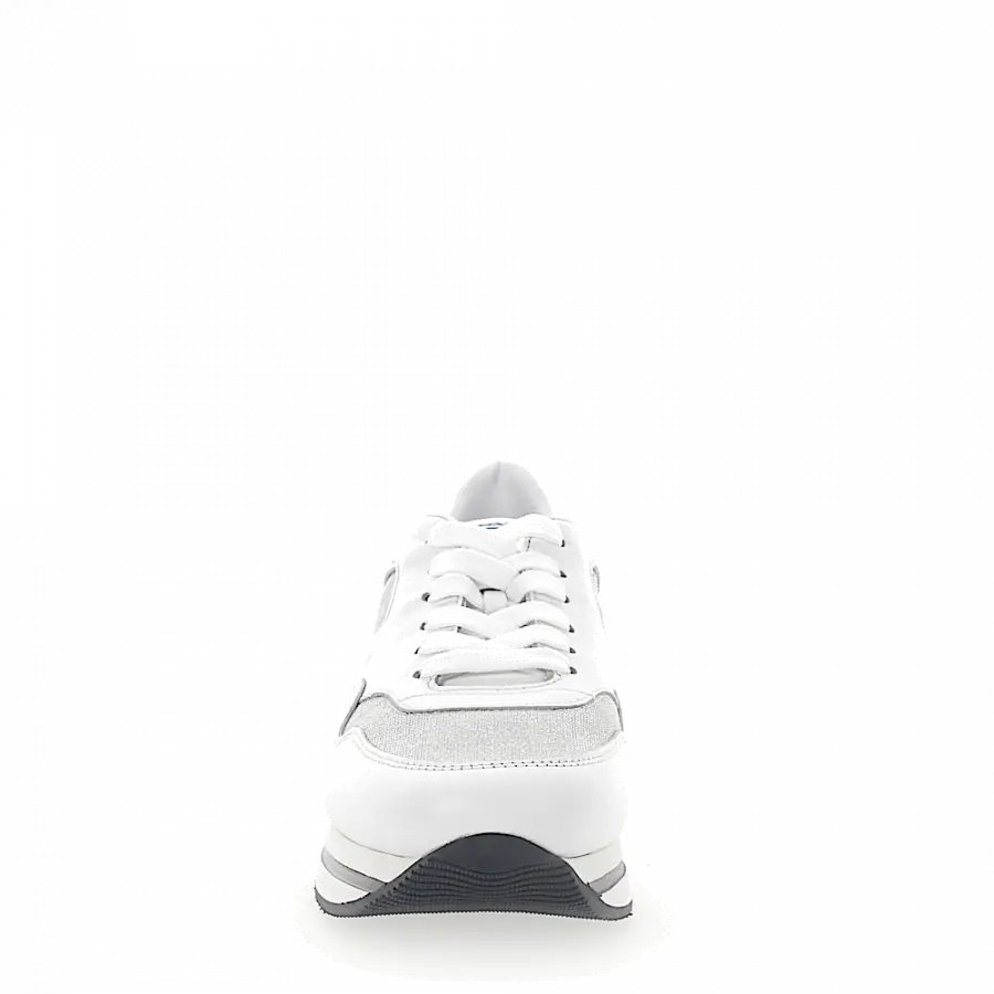 Hogan - Sneaker H222 Kalbsleder Straussenbeinleder Glitzer beige weiß - weiß