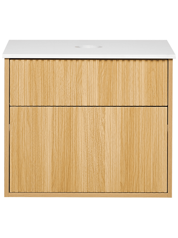Beliani Badezimmerschrank BEXTI in Heller Holzfarbton/Weiß günstig kaufen onesize