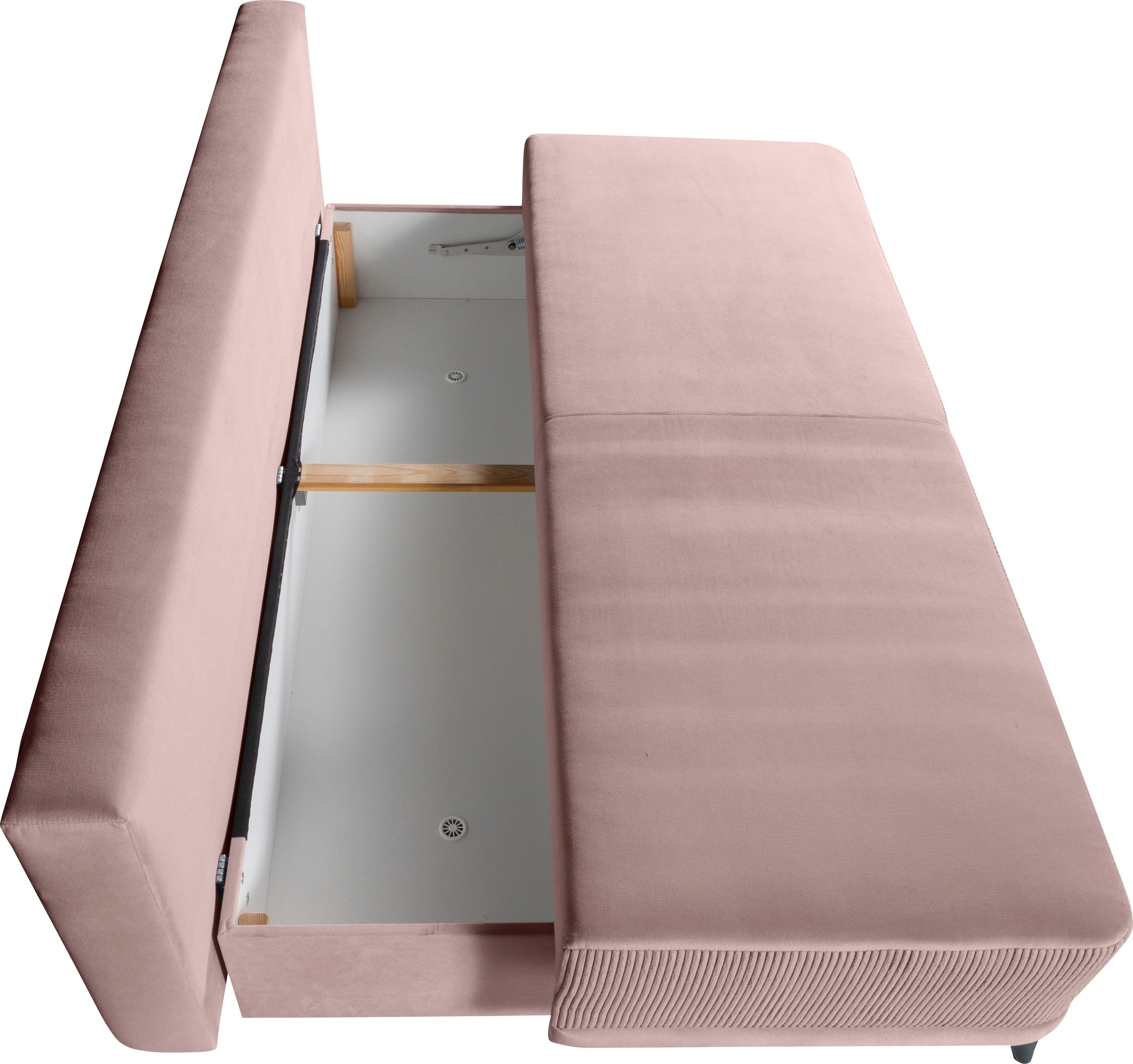WERK2 Schlafsofa Rosso, 2-Sitzer Sofa und Schlafcouch mit Federkern & Bettkasten