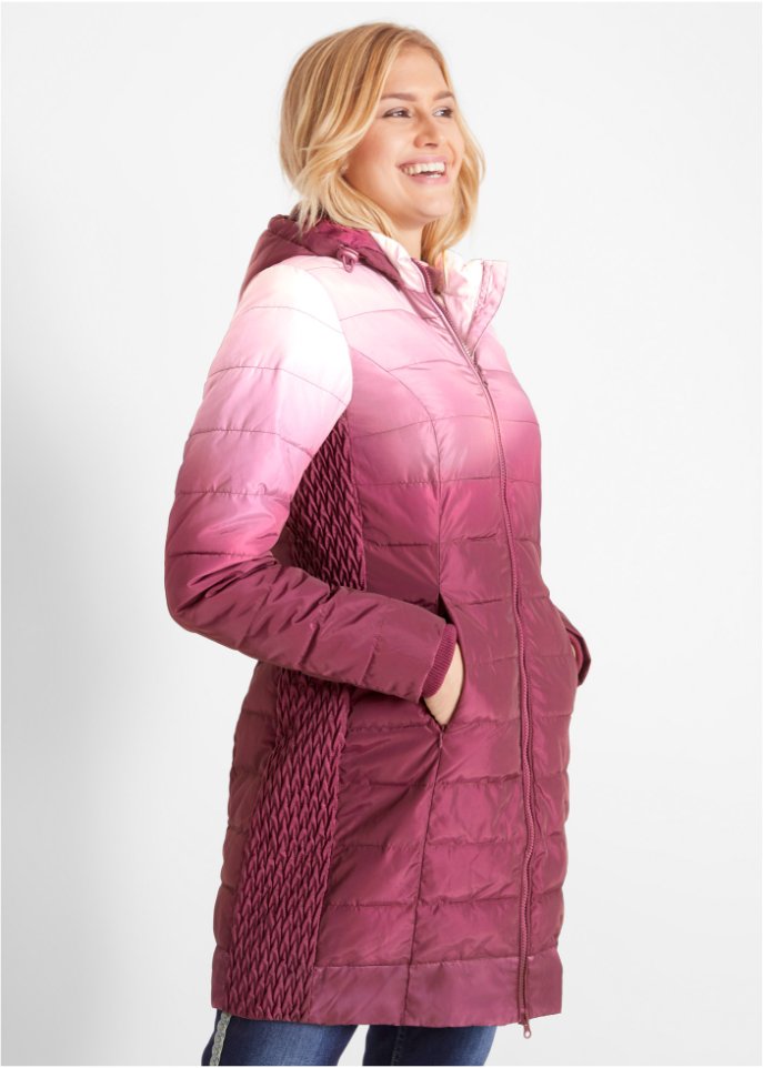Steppjacke mit Farbverlauf und elastischem Einsatz seitlich