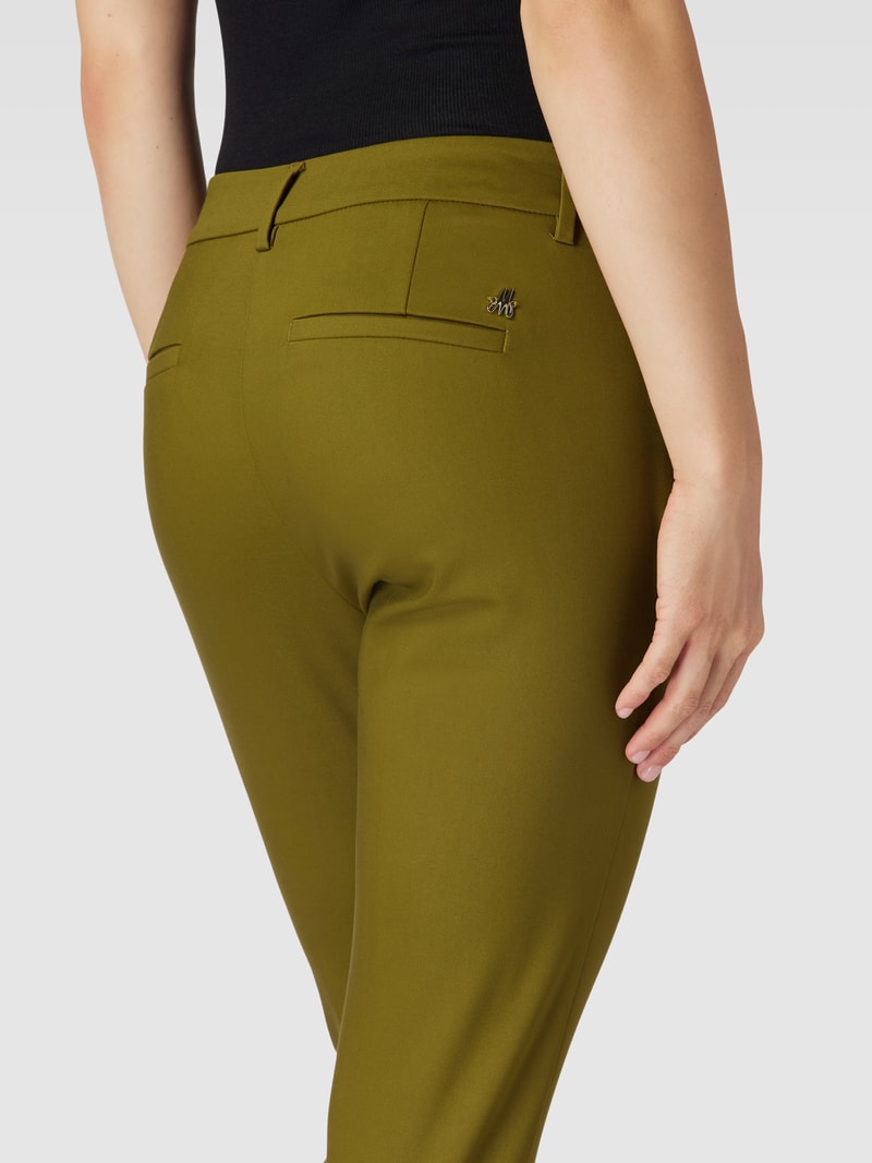 Stoffhose mit Label-Detail Modell 'Abbey' in schilf