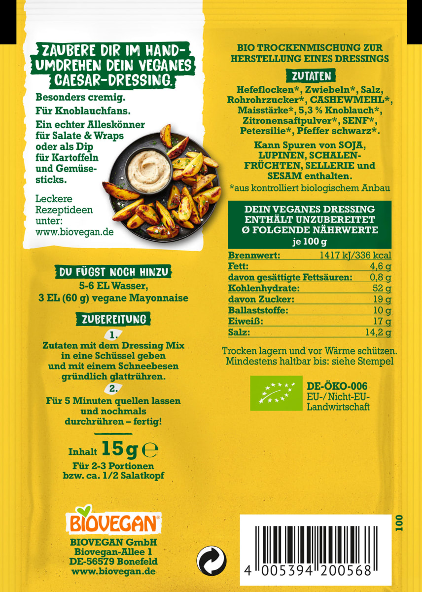 Mein veganes Dressing, Caeser, 15 g