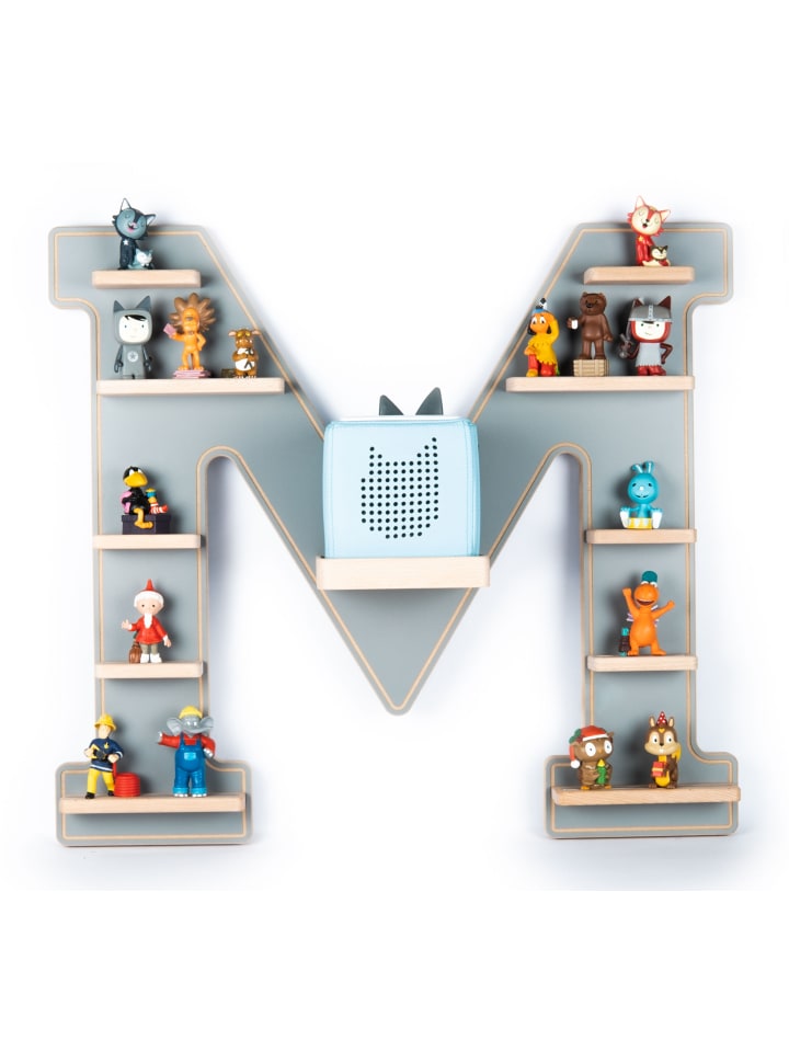 BOARTI Holz Regal Buchstabe M für Toniebox Tonies Figuren in Grau günstig kaufen onesize