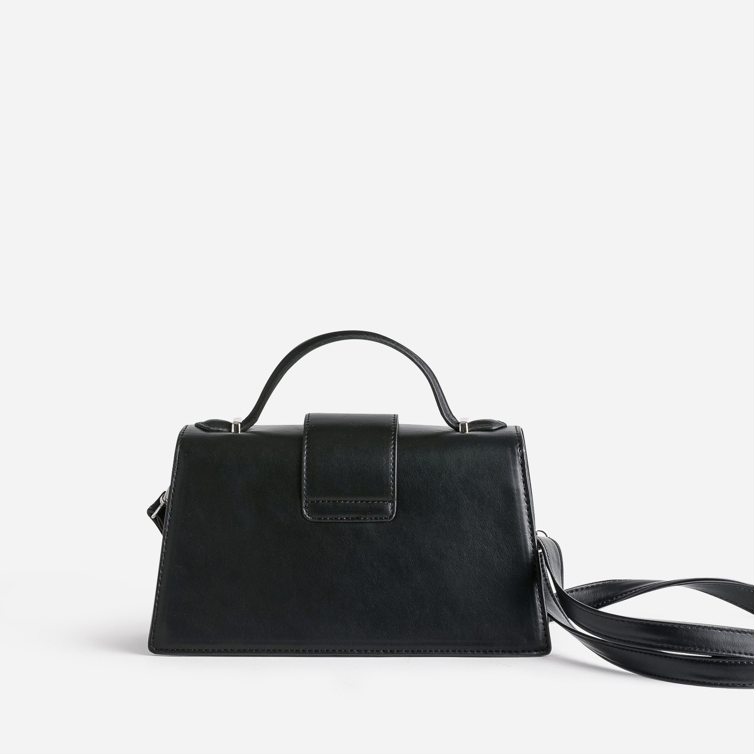 Sac à main TEXTO noir forme trapèze