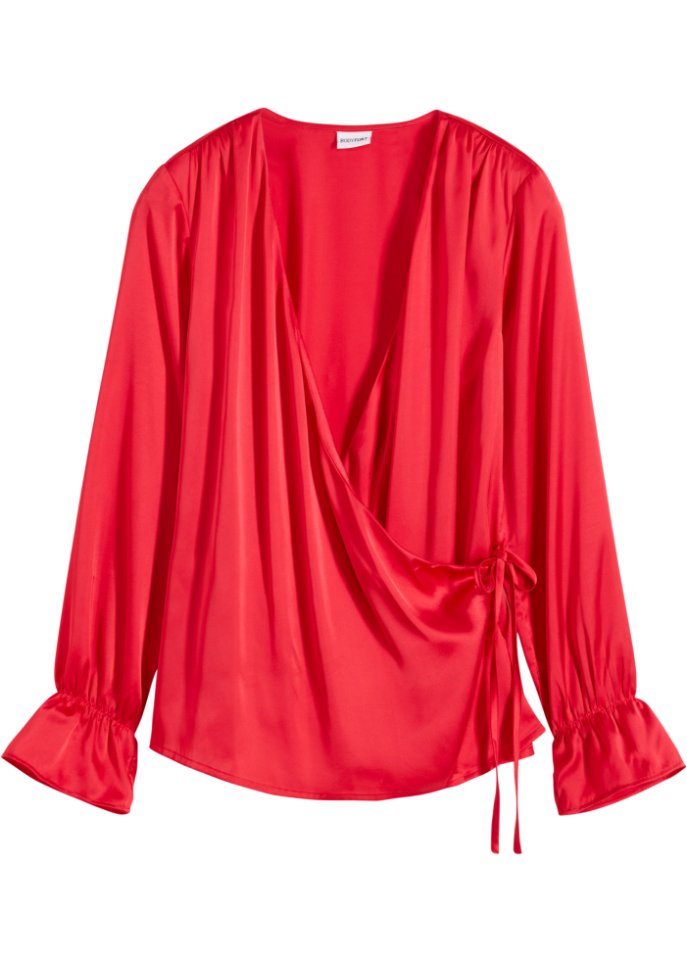 Satin-Wickelbluse