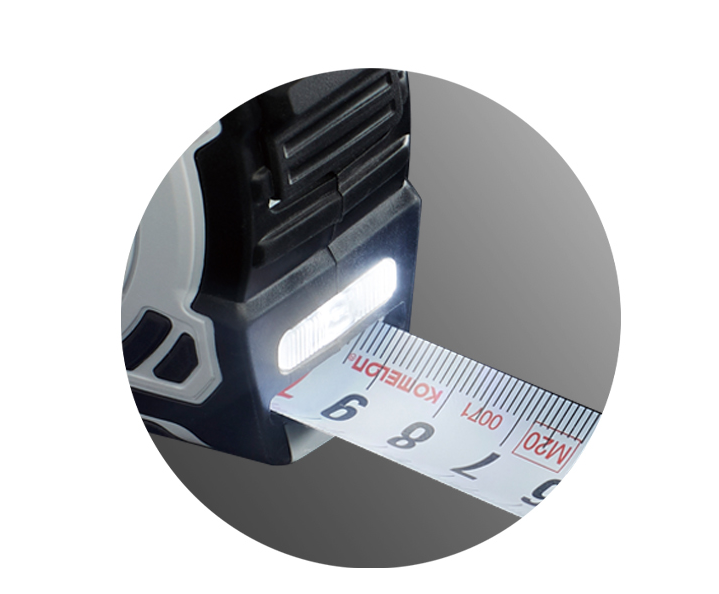 Mètre ruban Komelon PLD85 avec éclairage LED intégré 8 m x 25 mm