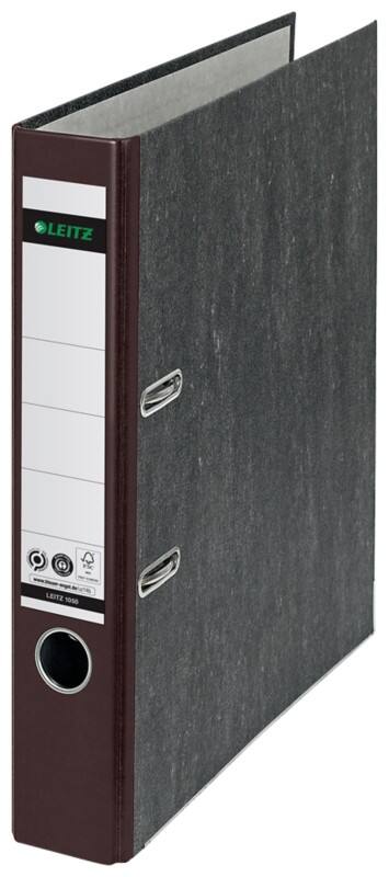 Leitz 180° Ordner DIN A4 52 mm Braun 2 Ringe 1050 Pappkarton Wolkenmarmor Hochformat
