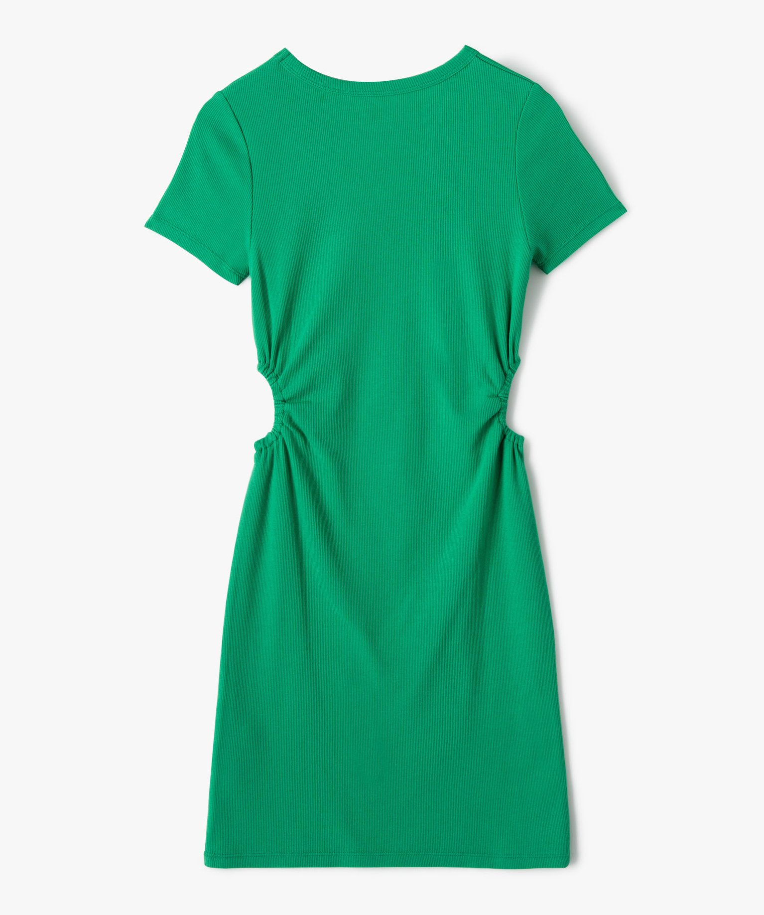 Robe fille à manches courtes avec ouvertures sur les ctés vert | GEMO