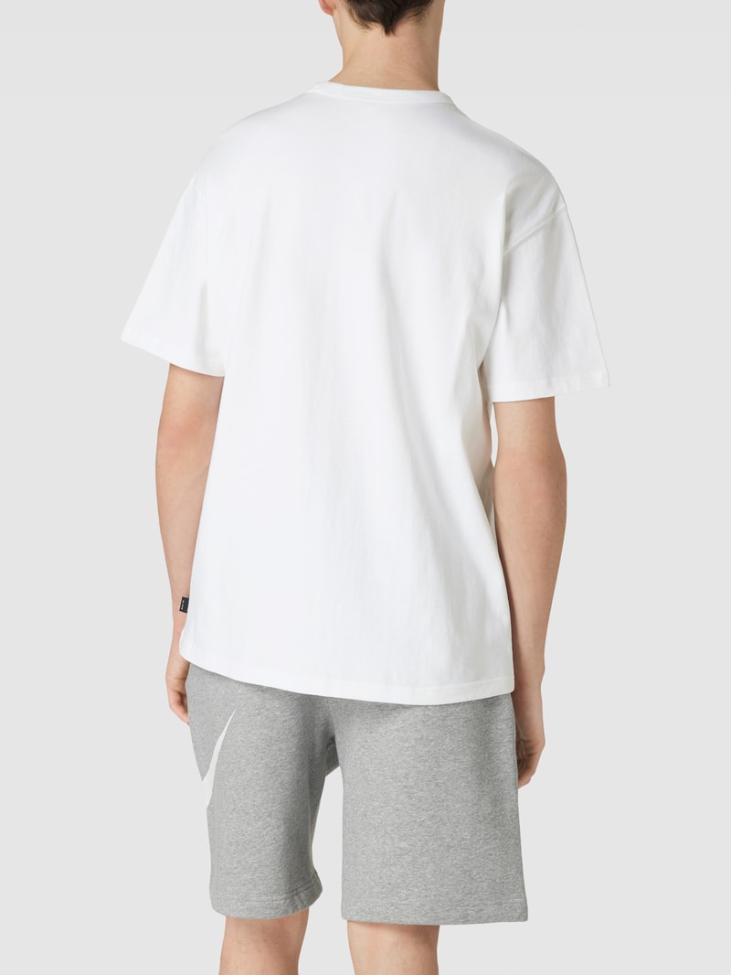 T-Shirt mit Label-Stitching in weiß