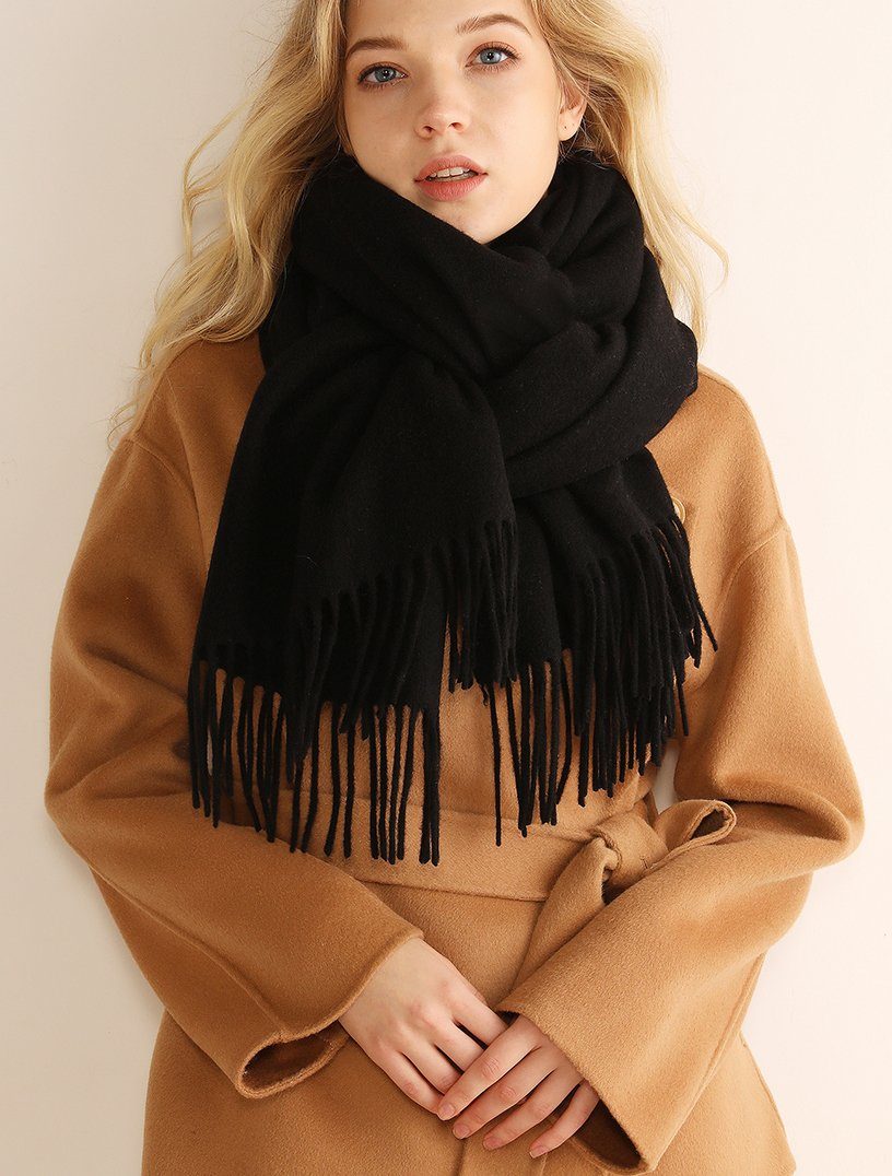 Giecy Modeschal Schals für Damen Winter Halstuch, Strickschal für damen, Deckenschal., (XXL Schal Set), mit modischen fransen, Modisch und Casual