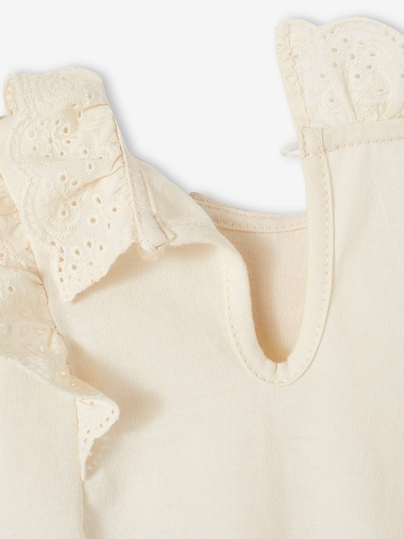 Vertbaudet Festliches Mädchen Baby-Set: Shirt & Tüllrock - wollweiß