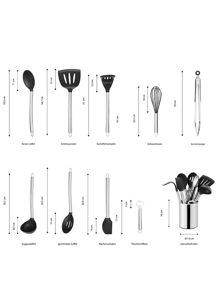 Echtwerk 10tlg. Küchenhelfer-Set in Silber günstig kaufen onesize