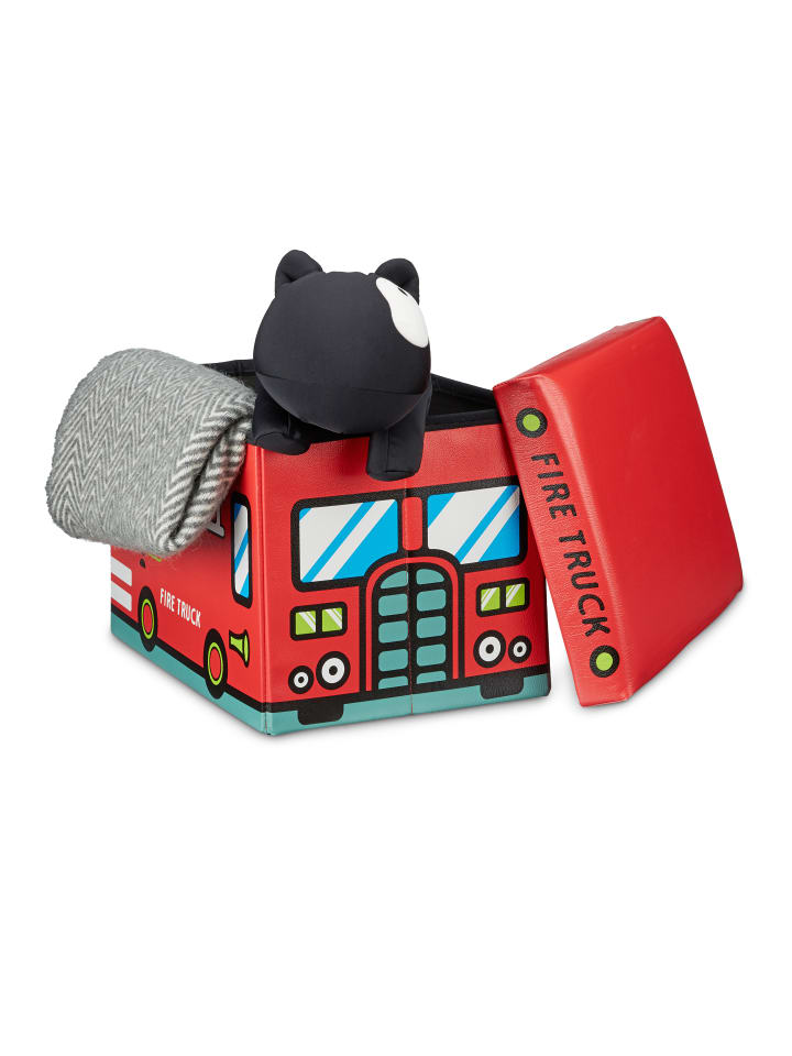 relaxdays Spielzeugkiste Feuerwehr in Rot - (B)48 x (H)32 x (T)32 cm günstig kaufen onesize