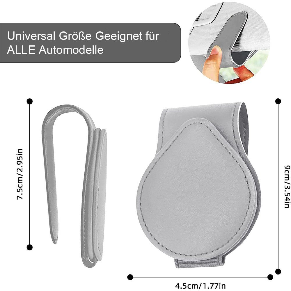 TUABUR Gläserhalter Auto-Brillen, Auto-Leder, 2er-Pack Sonnenblenden, Geschenke