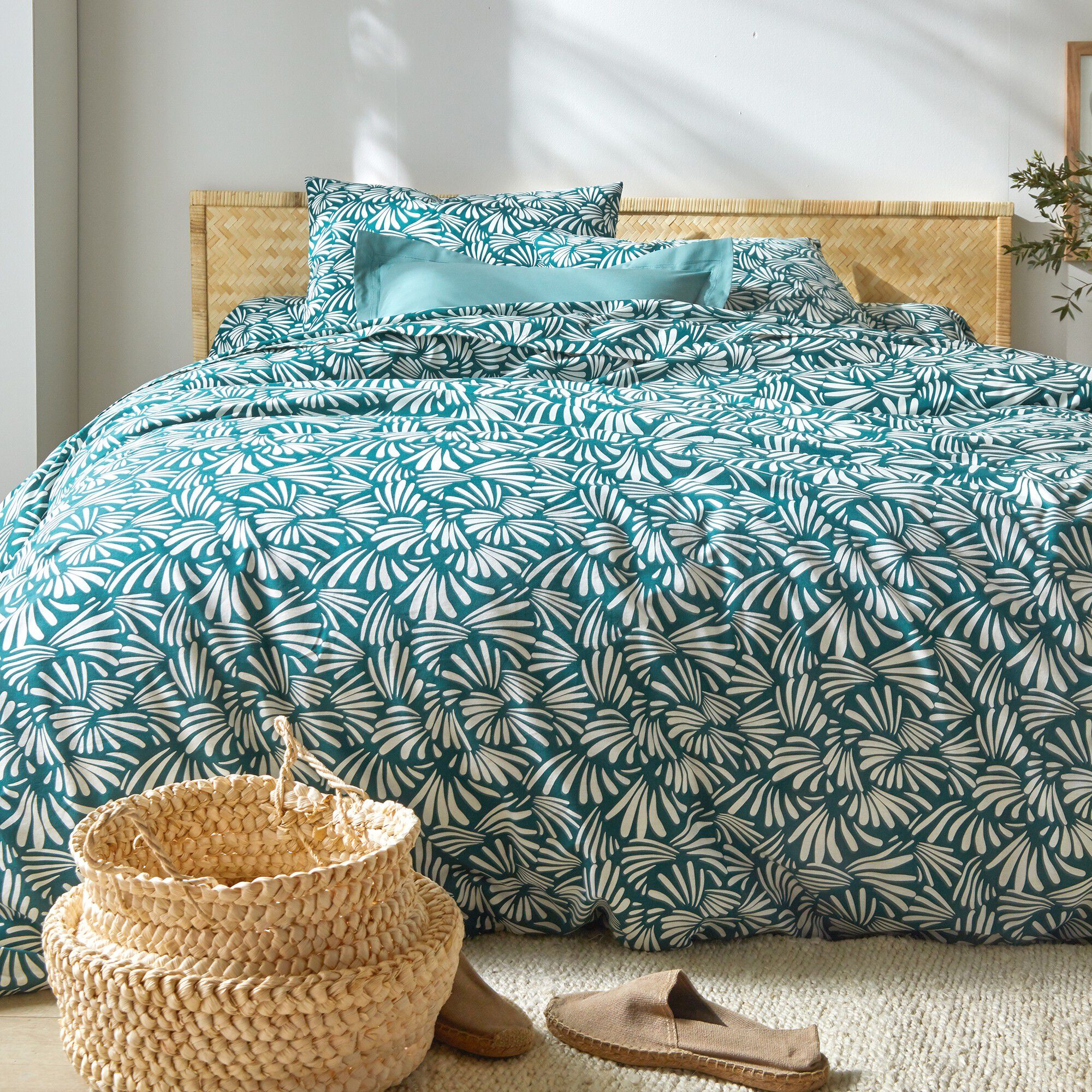 Linge de lit Vick en coton imprimé graphique