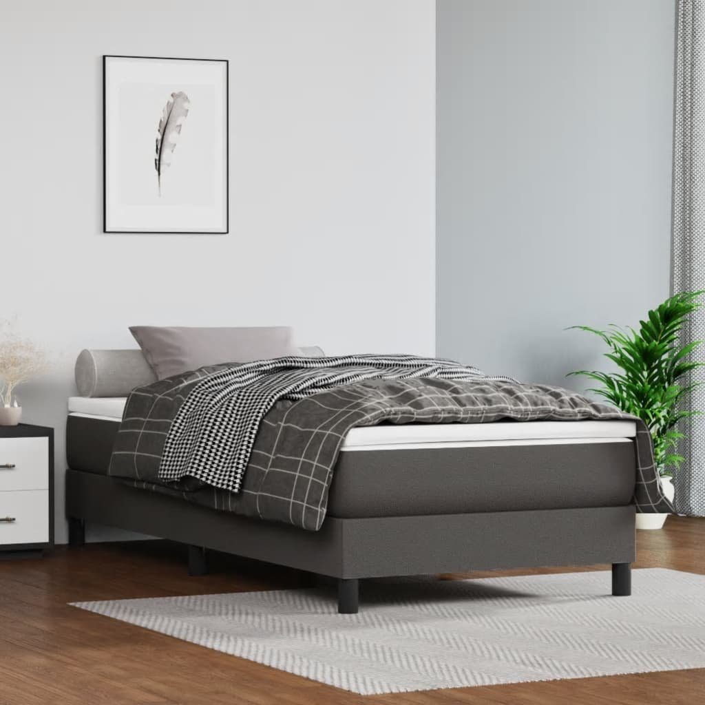 Boxspringmatratze Taschenfederkernmatratze Grau 80x200x20 cm Kunstleder, vidaXL, 20 cm hoch