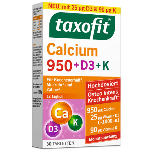 TAXOFIT Calcium 950 D3 K Tabletten  30 St  Tabletten