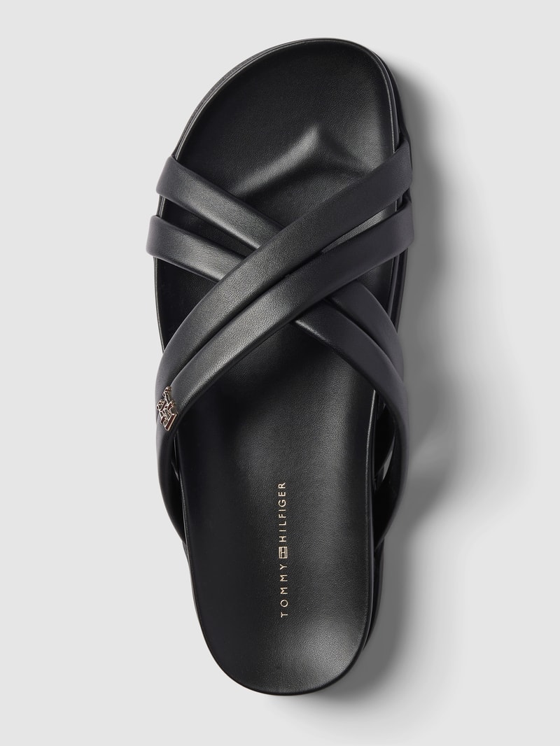 Sandalen aus Leder in schwarz