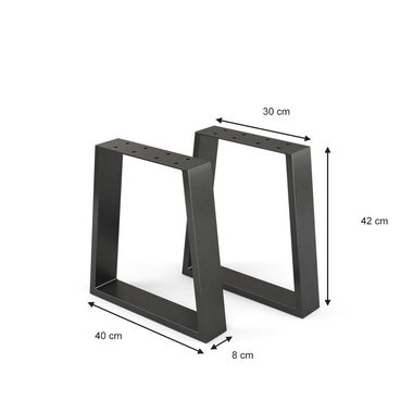 Vicco Tischbein Tischkufen Trapez-Form LOFT 42cm 2-er Set