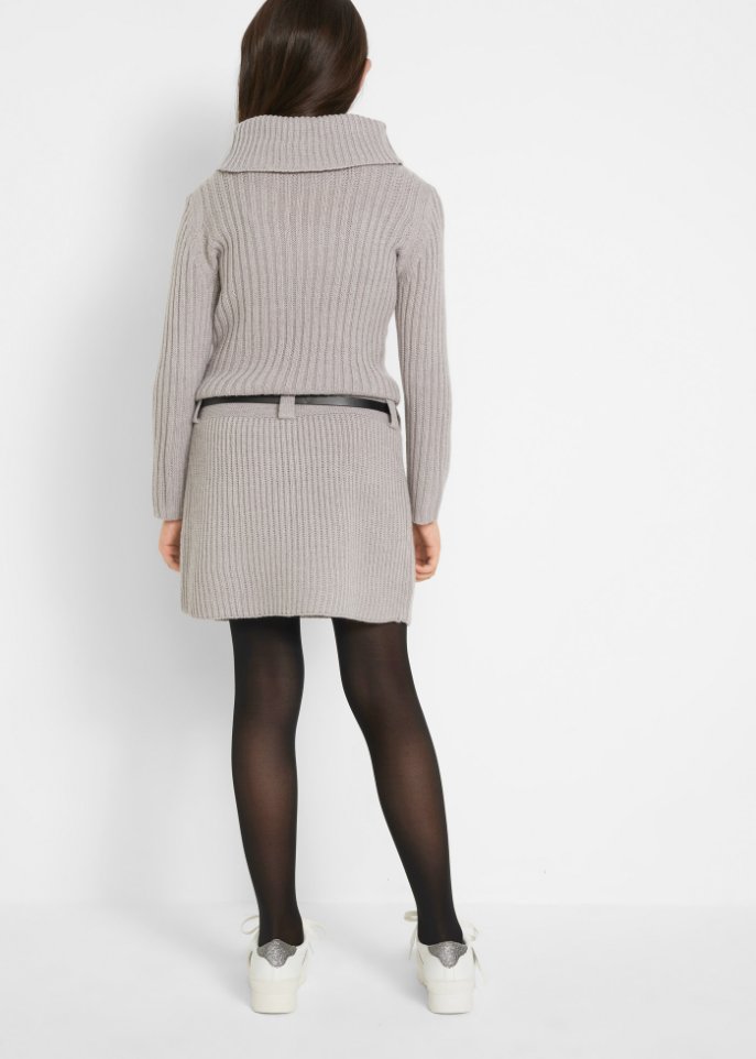 Mädchen Strickkleid mit Gürtel (2-tlg. Set)