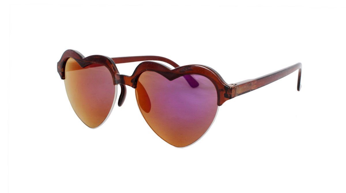 Sonia Originelli Sonnenbrille Sonnenbrille Herzchen Verspiegelt JGA Herz Party Fasching Onesize
