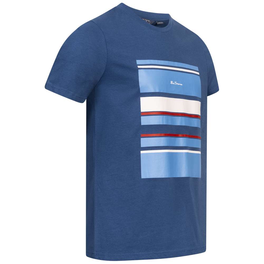 BEN SHERMAN Bold Stripe Panel Herren T-Shirt 0073037DARK BLUE