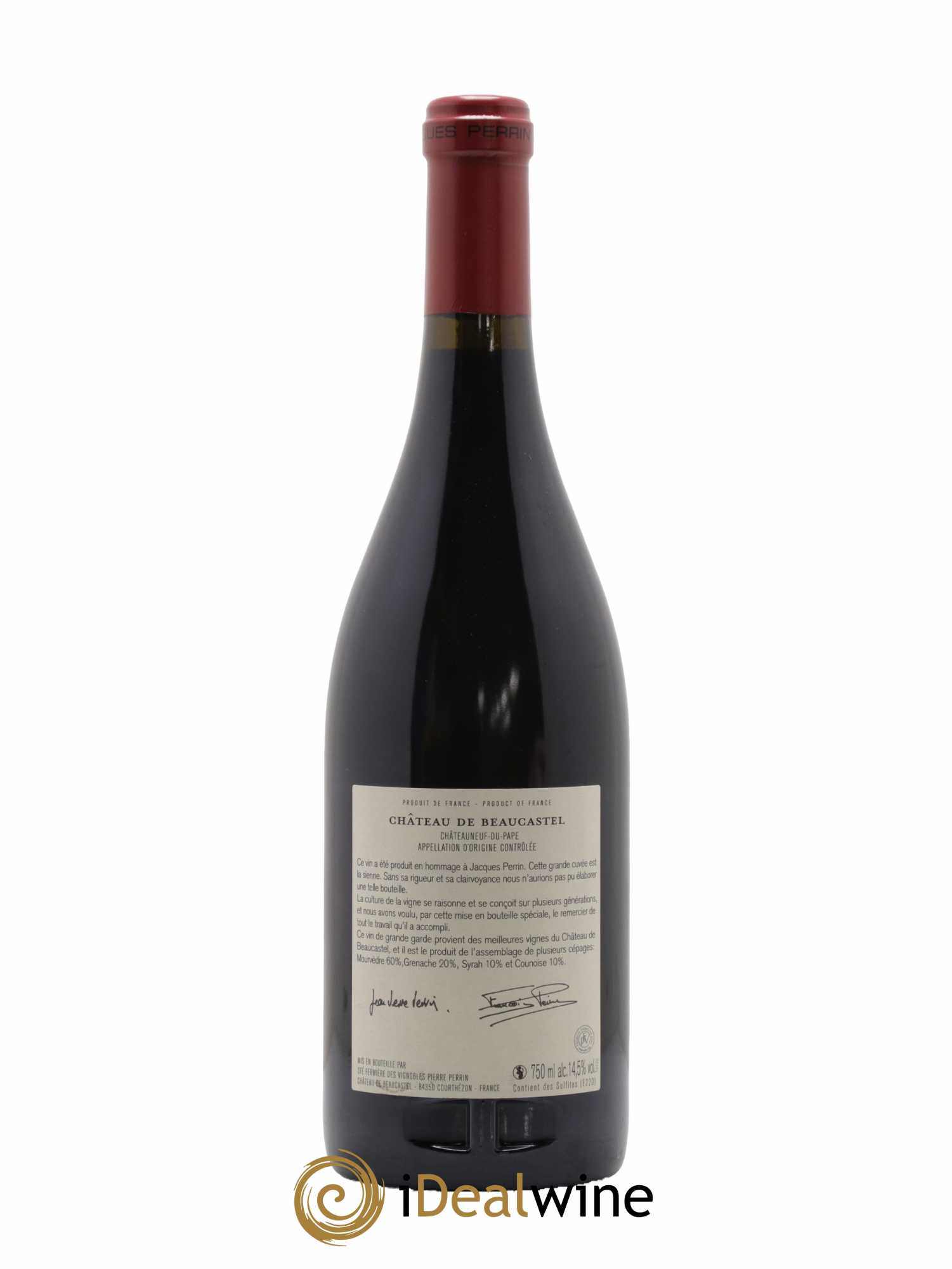 Châteauneuf-du-Pape Château de Château de Beaucastel Hommage à Jacques Perrin Famille Perrin  2015 - Lot de 1 Bouteille