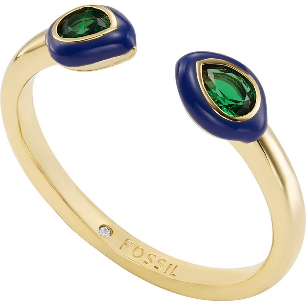 Fossil Bague pour femme Métal, Métal bleu Bague