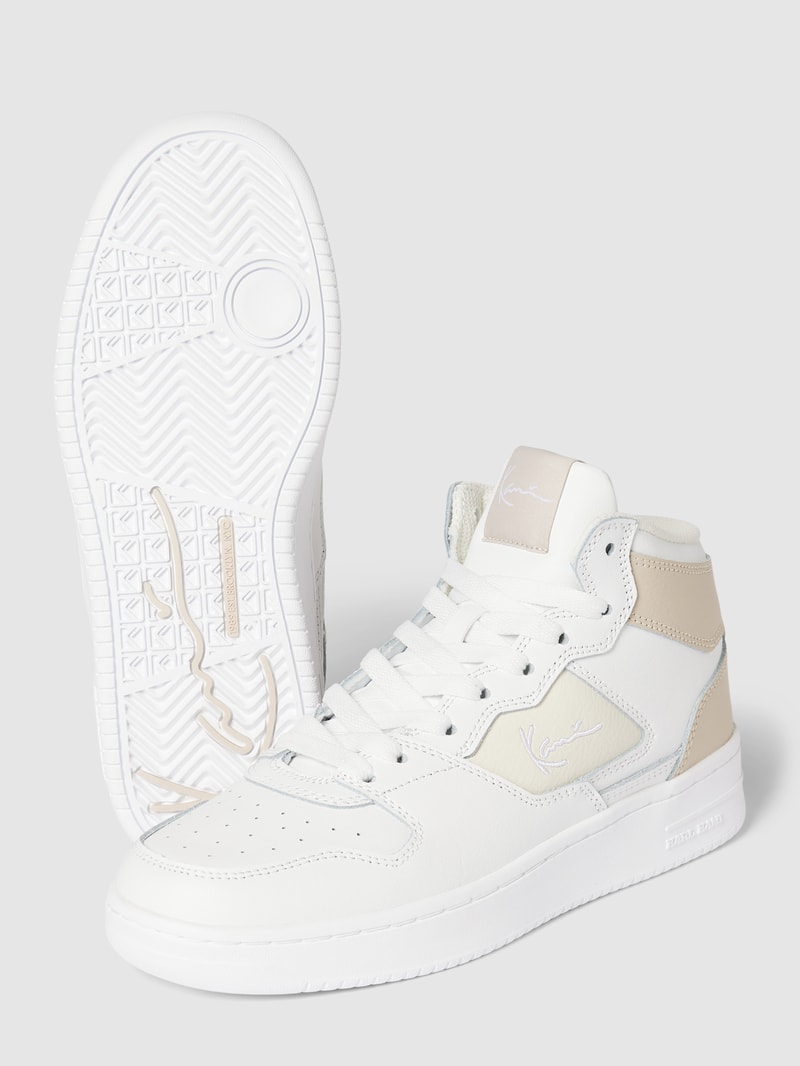 High Top Sneaker mit Label-Detail in beige