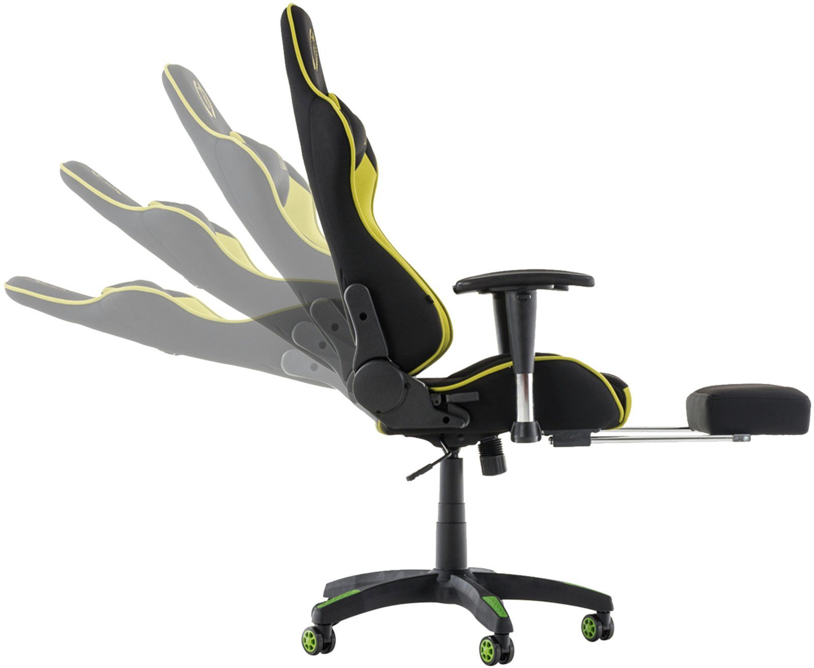 CLP Gaming Chair Turbo mit Fußablage, Höhenverstellbar und drehbar