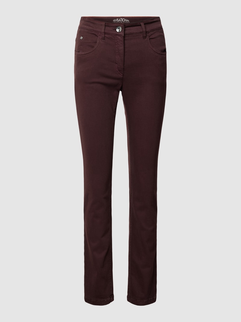 Slim Fit Jeans mit Stretch-Anteil Modell 'TWIGY' in aubergine