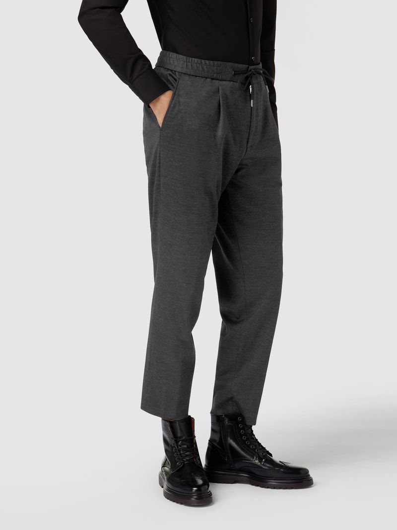 Lounge-Hose mit Schurwoll-Anteil Modell 'Perin' in anthrazit