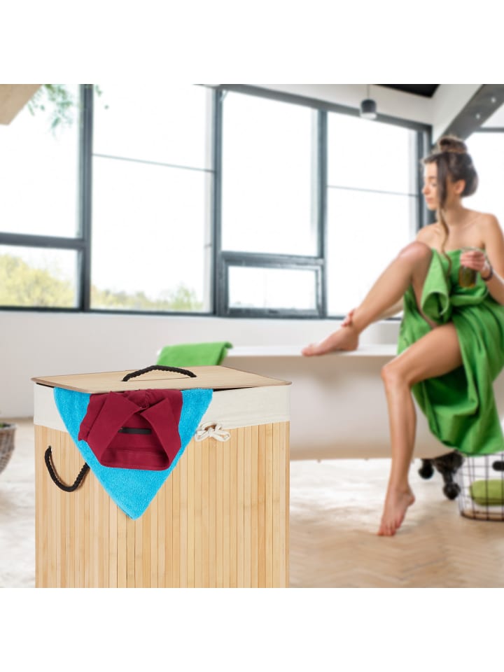 relaxdays 2 x Wäschekorb in Weiß - 80 l günstig kaufen onesize