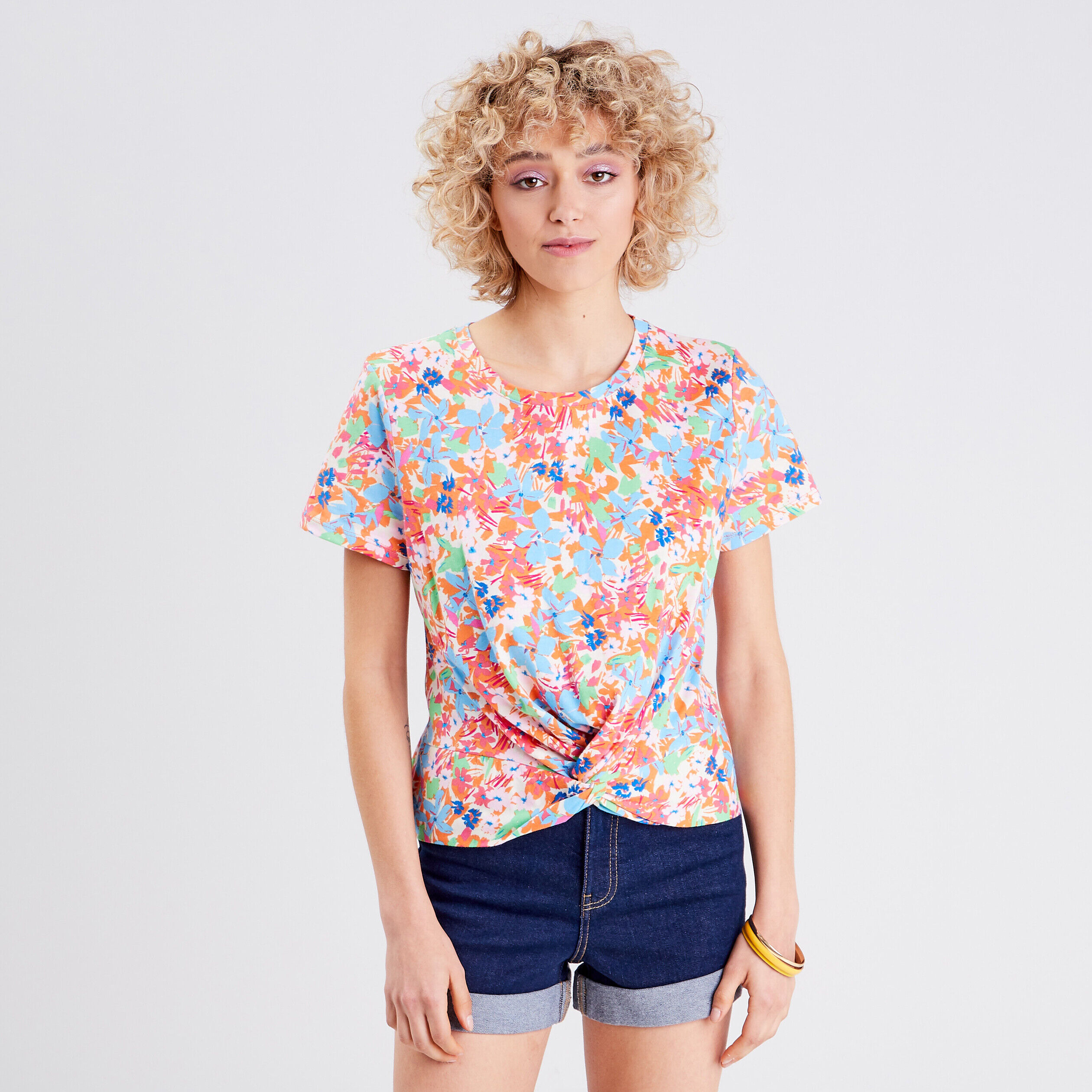 T-shirt manches courtes blanc femme | Cache Cache