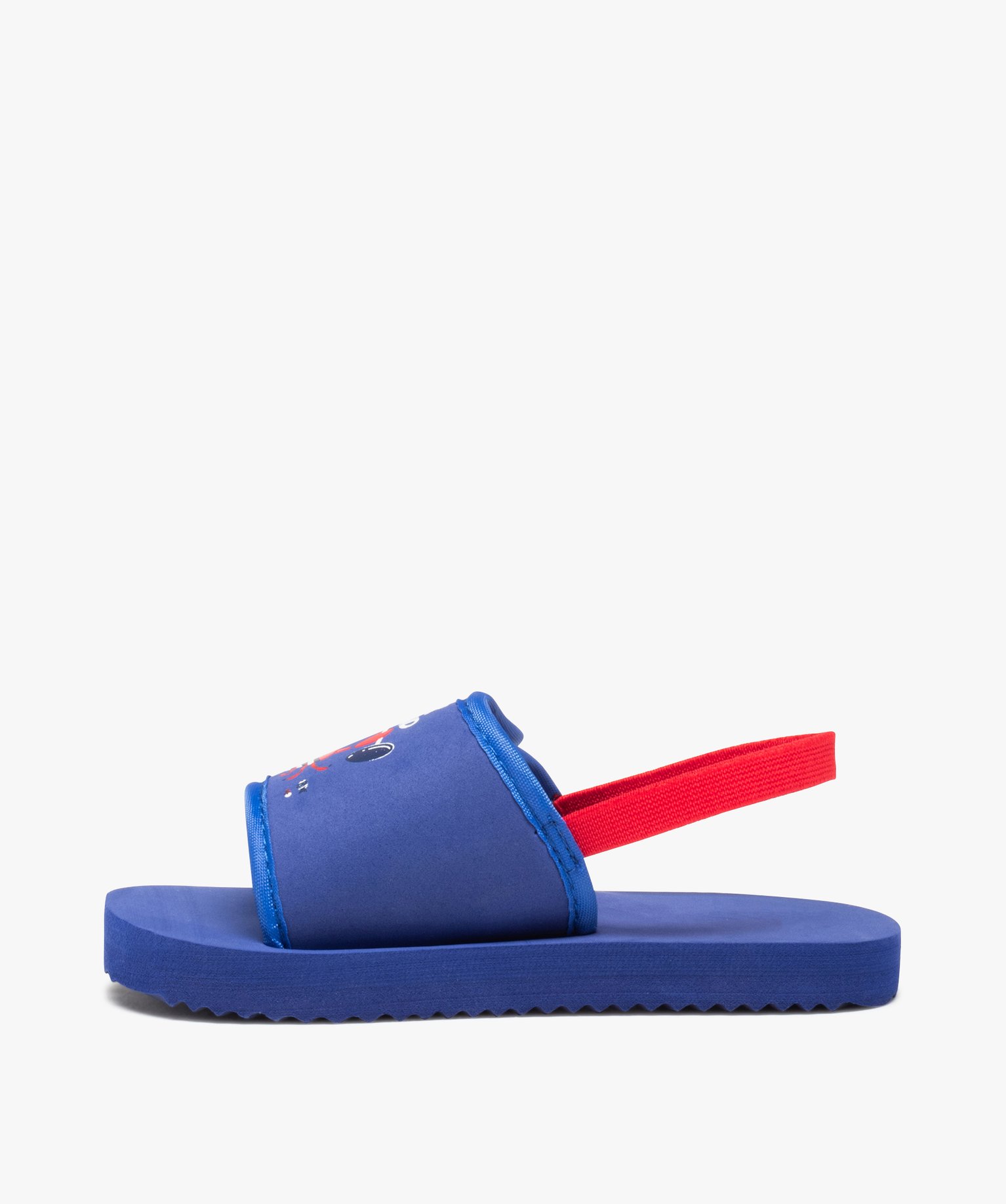 Mules de piscine Garçon imprimées crabe avec bride bleu | GEMO