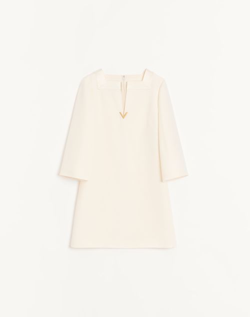 Vestido curto de crepe de alta costura