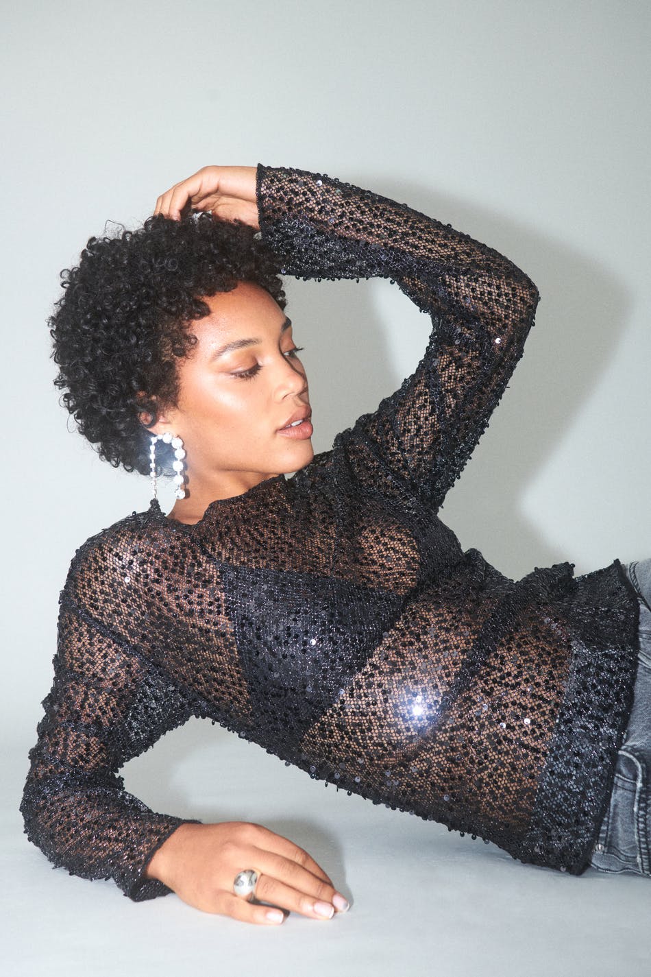 Sequin longlseeve top