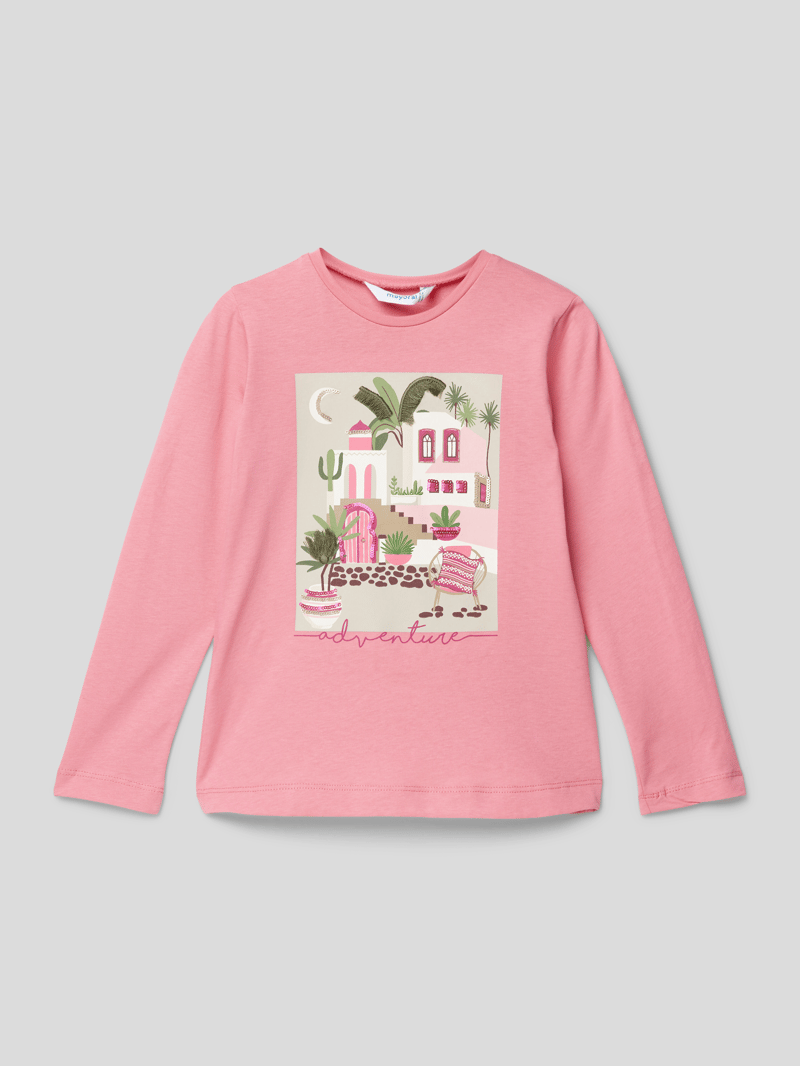 Longsleeve und Haargummi im Set in fuchsia