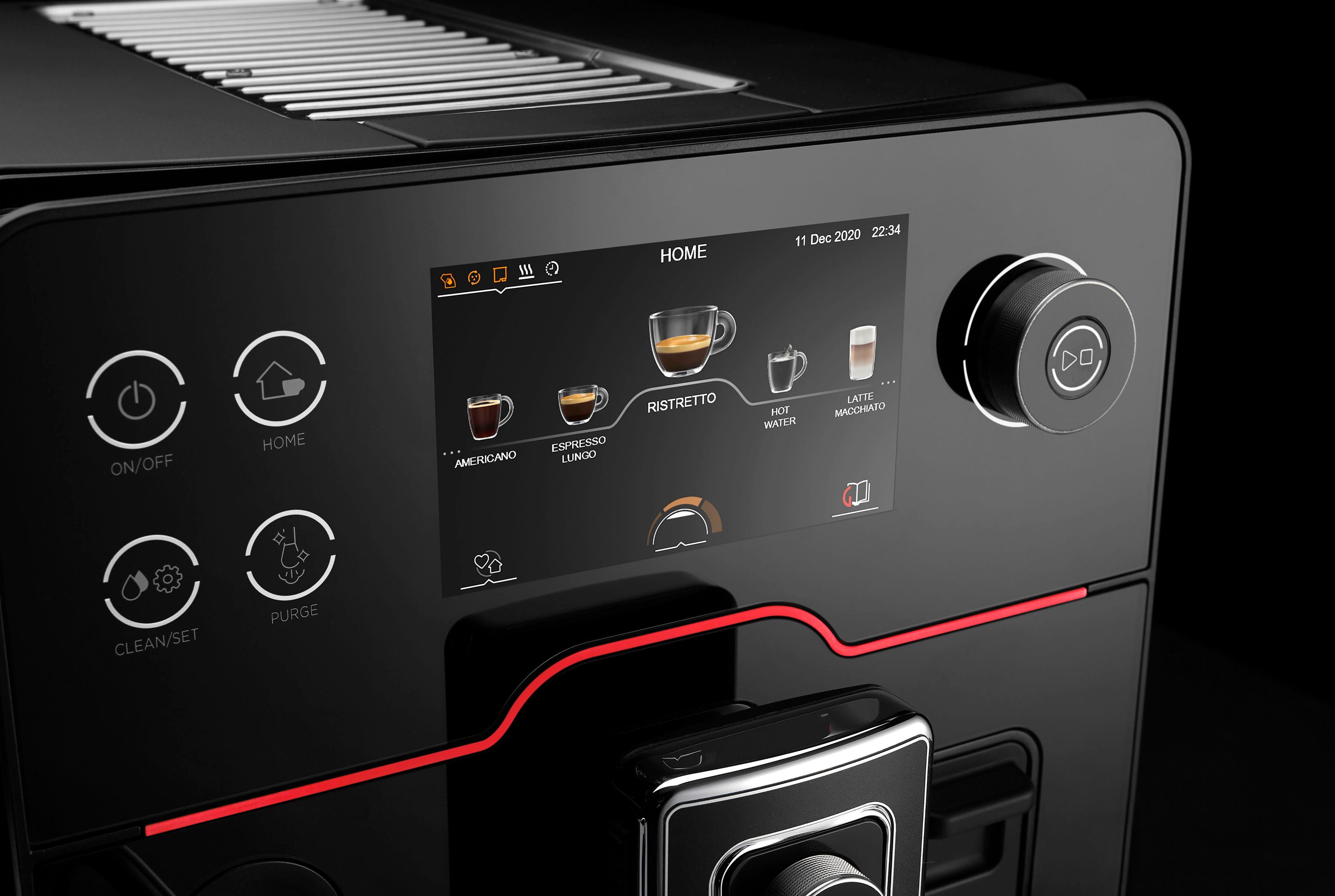 Gaggia Kaffeevollautomat Accademia, hochwertige schwarze Glasfront