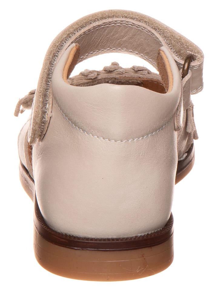POM POM Leder-Sandalen in Beige günstig kaufen