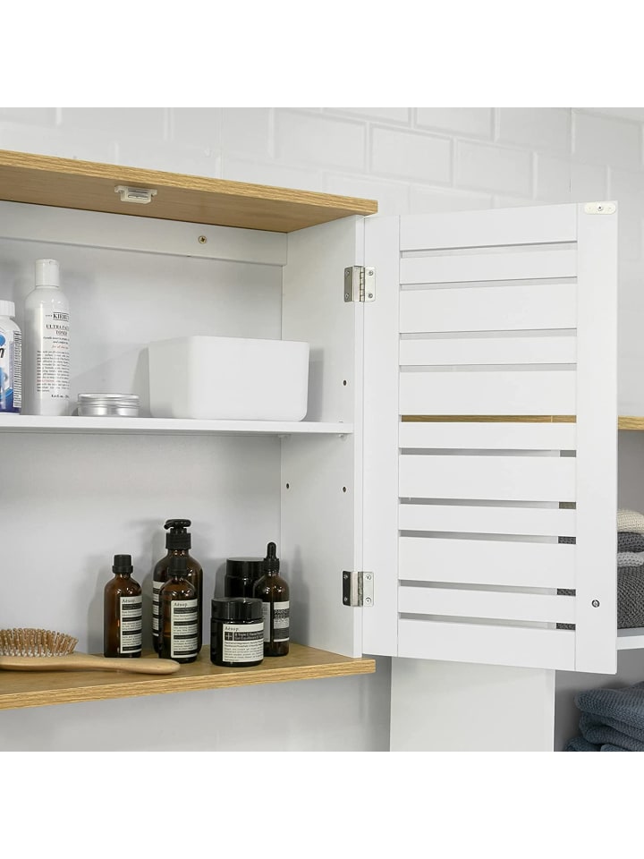 SoBuy Hängeschrank in Weiß und Natur - (B)60 x (H)56 x (T)19cm günstig kaufen onesize
