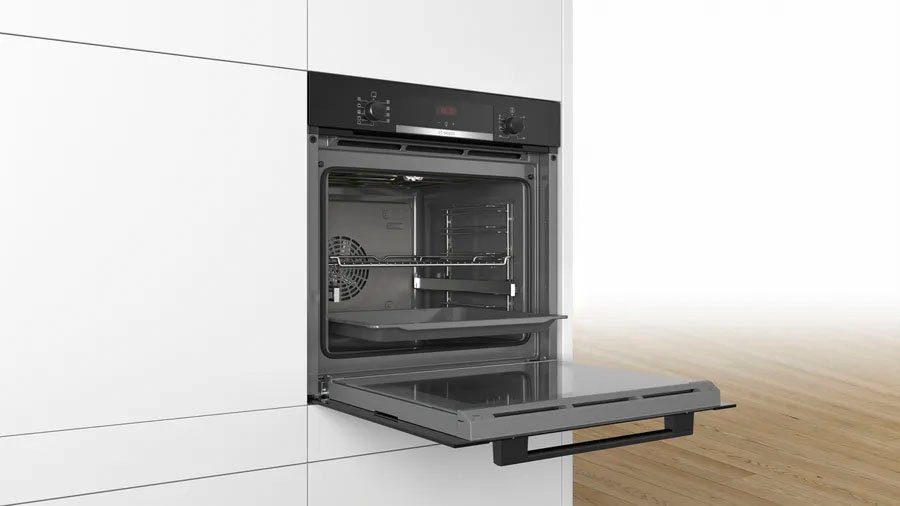 BOSCH Einbaubackofen Serie 4 HBA3340B0, mit Teleskopauszug mit Stoppfunktion, ecoClean Direct
