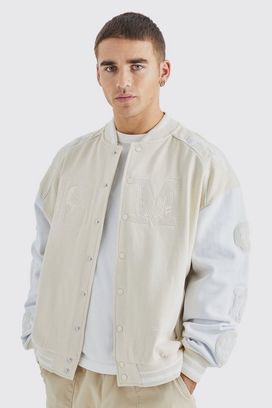 Kastige Oversize Jersey-Bomberjacke