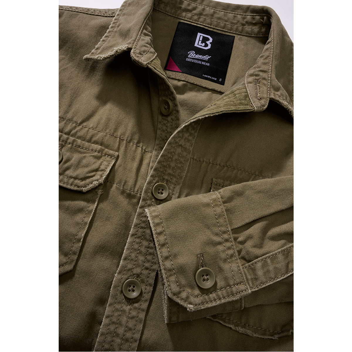 Ladies Vintage Shirt langarm oliv