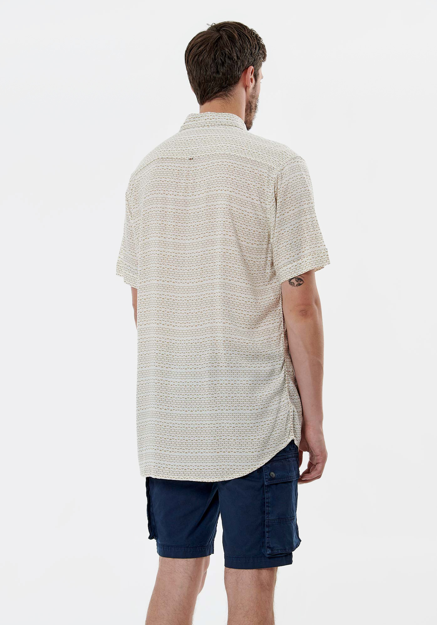 CARTY  Chemise écru imprimée homme