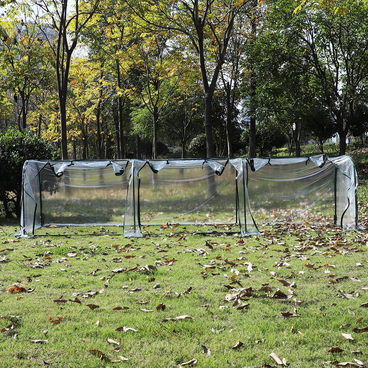Outsunny Foliengewächshaus Treibhaus Tür Pflanzenaufzucht Stahl PVC