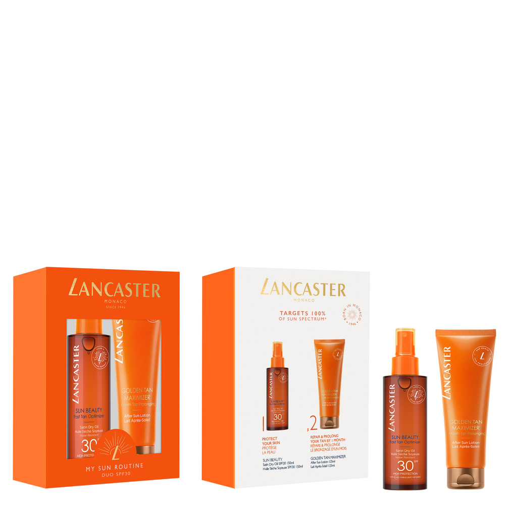 Lancaster Coffret Lancaster 2 Cadeaux Soin Solaire My Sun Routine Duo SPF30 une Huile protectrice et un après soleil