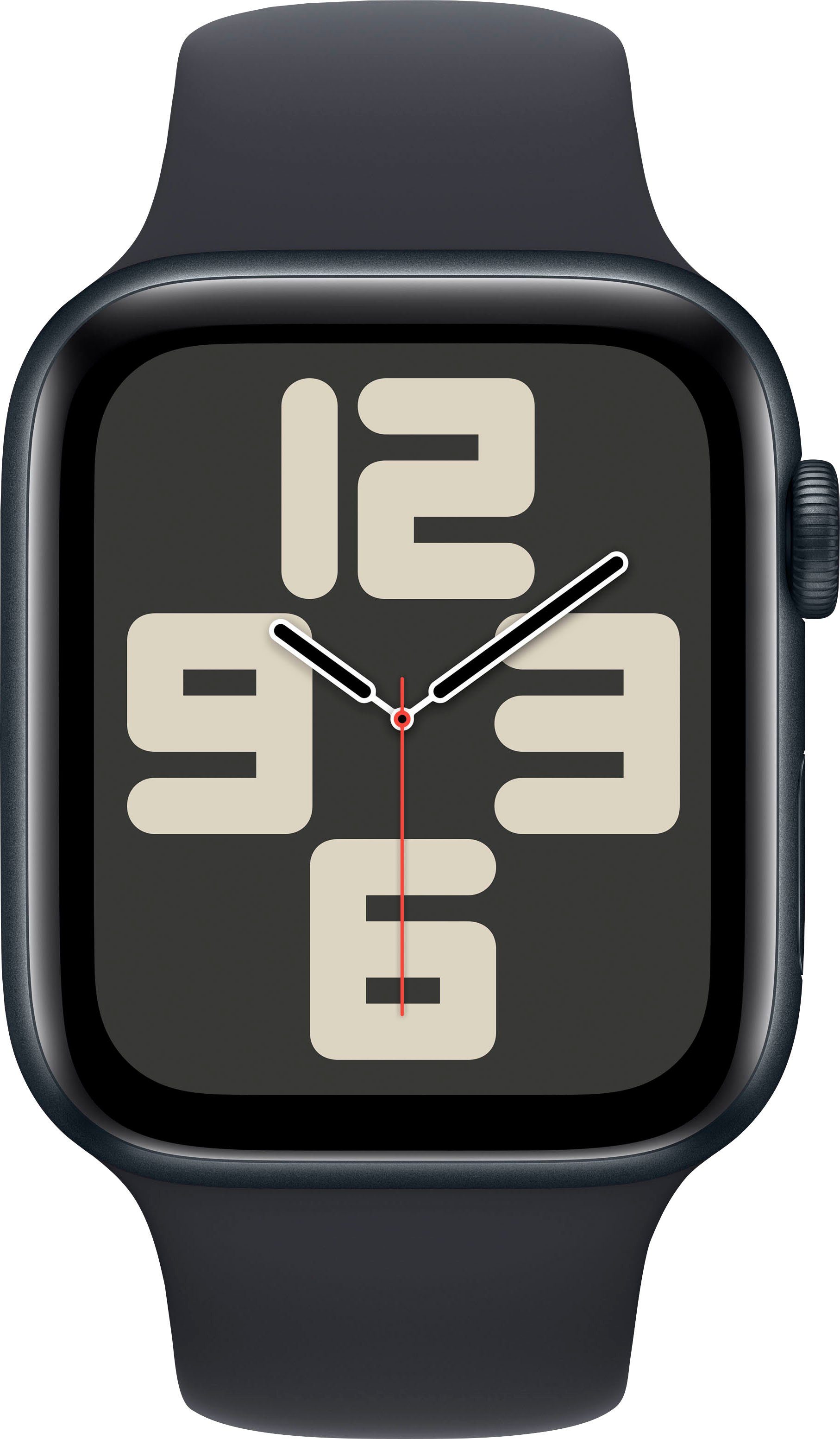 Apple Watch SE GPS 44 mm Aluminium S/M Smartwatch (4,4 cm/1,73 Zoll, Watch OS 10), Sport Band